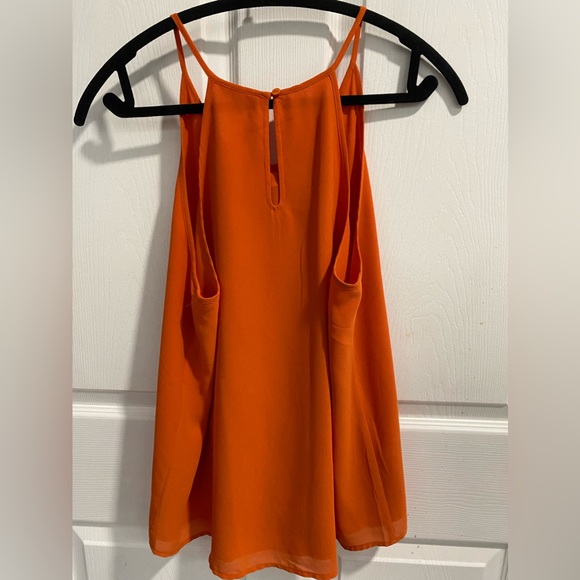 Naked Zebra Orange Sleeveless High-Neck Fringe Camisole/Blouse Size L - Picture 3 of 4